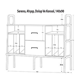 Sereno Ahşap, Dolap Ve Konsol, 140x90, Natural Renk, Cpt4712-140