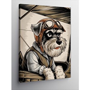 Kanvas Tablo Uçak Kullanan Köpek