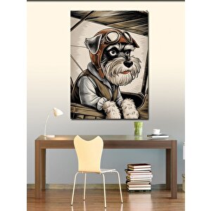Kanvas Tablo Uçak Kullanan Köpek