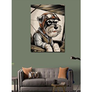 Kanvas Tablo Uçak Kullanan Köpek
