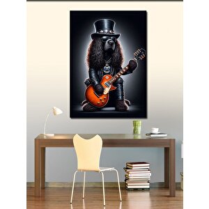 Kanvas Tablo Gitar Çalan Köpek 70x100 cm