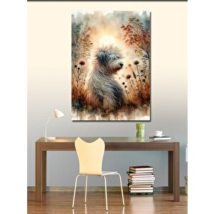 Kanvas Tablo Kürk İçinde Beyaz Köpek 100x140 cm