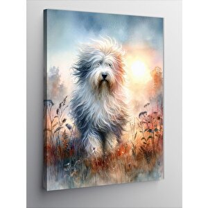 Kanvas Tablo Beyaz Tüylü Köpek 70x100 cm