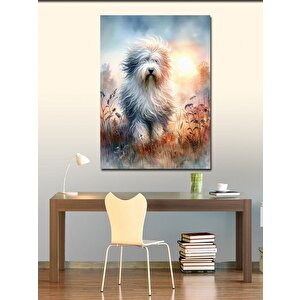 Kanvas Tablo Beyaz Tüylü Köpek 70x100 cm