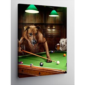 Kanvas Tablo Bilardo Oynayan Köpekler 70x100 cm