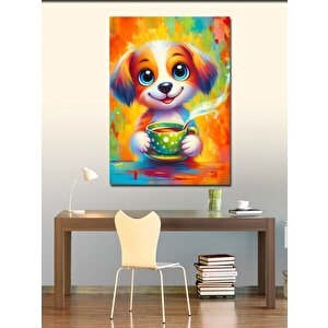 Kanvas Tablo Renkli Köpek 70x100 cm