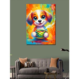 Kanvas Tablo Renkli Köpek 100x140 cm