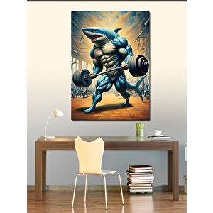 Kanvas Tablo Ağırlık Kaldıran Köpekbalığı 70x100 cm