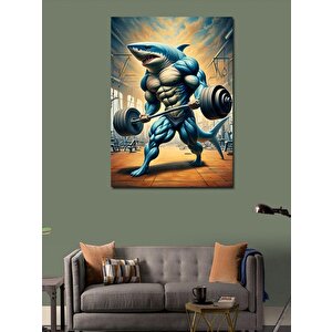 Kanvas Tablo Ağırlık Kaldıran Köpekbalığı 100x140 cm