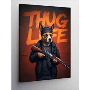 Kanvas Tablo Thug Life Köpek