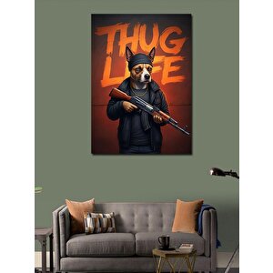 Kanvas Tablo Thug Life Köpek