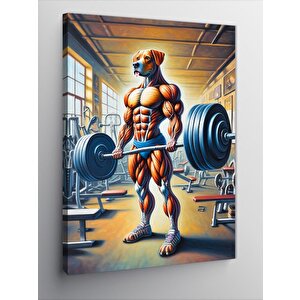 Kanvas Tablo Vücut Geliştiren Köpek 70x100 cm
