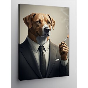 Kanvas Tablo Sigara İçen Köpek