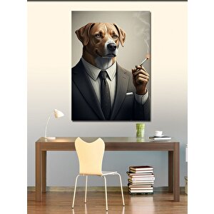 Kanvas Tablo Sigara İçen Köpek