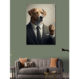 Kanvas Tablo Sigara İçen Köpek