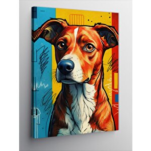 Kanvas Tablo Renkli Köpek Portresi