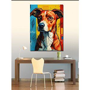 Kanvas Tablo Renkli Köpek Portresi
