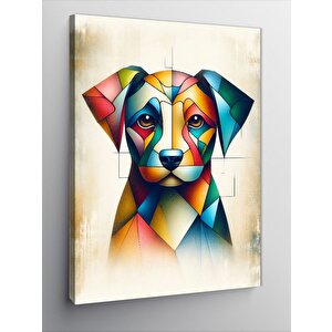Kanvas Tablo Renkli Köpek
