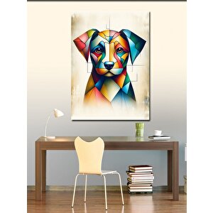 Kanvas Tablo Renkli Köpek