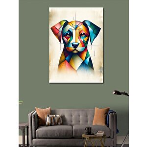 Kanvas Tablo Renkli Köpek