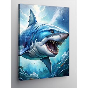 Kanvas Tablo Saldıran Köpekbalığı 70x100 cm
