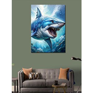 Kanvas Tablo Saldıran Köpekbalığı 100x140 cm