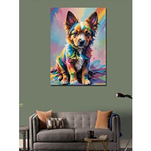 Kanvas Tablo Renkli Yavru Köpek