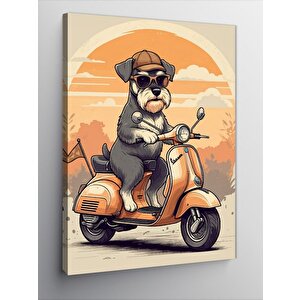 Kanvas Tablo Scooter Köpek 70x100 cm