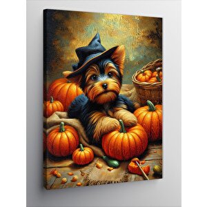 Kanvas Tablo Balkabağı Ve Köpek 100x140 cm