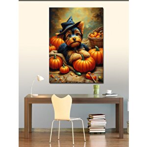 Kanvas Tablo Balkabağı Ve Köpek 100x140 cm