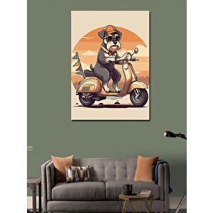 Kanvas Tablo Vespa Süren Köpek 70x100 cm
