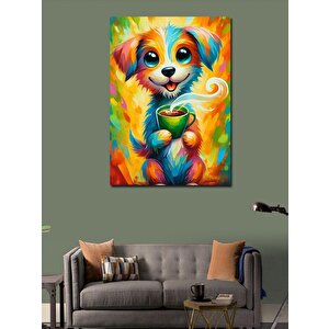 Kanvas Tablo Renkli Köpek 70x100 cm