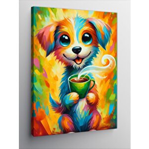 Kanvas Tablo Renkli Köpek