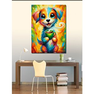 Kanvas Tablo Renkli Köpek
