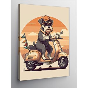Kanvas Tablo Vespa Süren Köpek