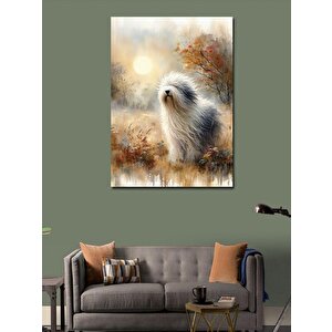 Kanvas Tablo Beyaz Köpek 100x140 cm