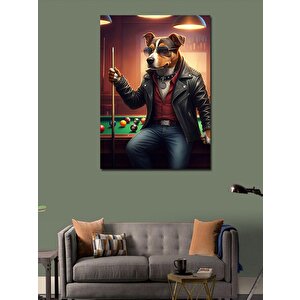 Kanvas Tablo Bilardo Oynayan Köpek 100x140 cm