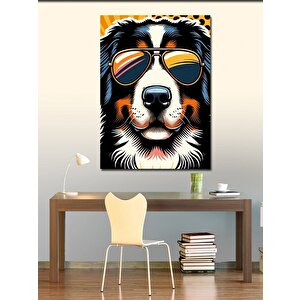 Kanvas Tablo Gözlüklü Köpek 100x140 cm