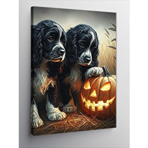 Kanvas Tablo Cadılar Bayramı Temalı Köpekler