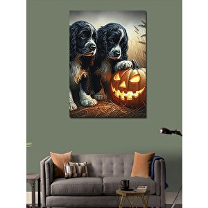 Kanvas Tablo Cadılar Bayramı Temalı Köpekler