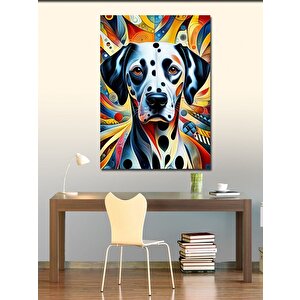 Kanvas Tablo Renkli Dalmaçyalı Köpek