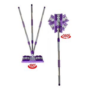 Pony Mandalli Mop Mi̇krofi̇ber Yüzey Temi̇zli̇k Seti̇ Paspas Yer Duvar Cam Kiskaçli Kli̇psli̇
