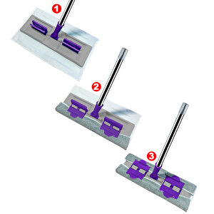 Mandalli Mop Mi̇krofi̇ber Yüzey Temi̇zli̇k Seti̇ Paspas Yer Duvar Cam Kiskaçli Kli̇psli̇