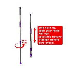 Pony Mandalli Mop Mi̇krofi̇ber Yüzey Temi̇zli̇k Seti̇ Paspas Yer Duvar Cam Kiskaçli Kli̇psli̇