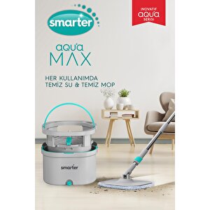  aqua Max Temi̇z & Ki̇rli̇ Suyu Ayirma Özelli̇ği̇ Çi̇ft Kova Otomati̇k Temi̇zli̇k Seti̇ Mop Paspas