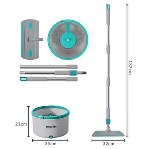 Aqua Flat Temi̇z Ve Ki̇rli̇ Suyu Ayirma Özelli̇ği̇ Otomati̇k Temi̇zli̇k Seti̇ Tablet Mop Paspas