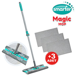 Magic Mop + 3 Yedek Mop Paspas Mandalli  Yer Yüzey Temi̇zli̇k Havlusu Bezi̇ Uyumlu
