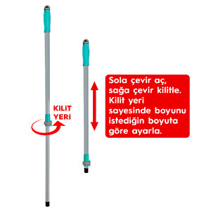 Magic Mop + 3 Yedek Mop Paspas Mandalli  Yer Yüzey Temi̇zli̇k Havlusu Bezi̇ Uyumlu