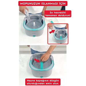 Smarter aqua Max + Yedek Temi̇z & Ki̇rli̇ Suyu Ayirma Özelli̇ği̇ Çi̇ft Kova Otomati̇k Temi̇zli̇k Seti̇ Mop Paspas
