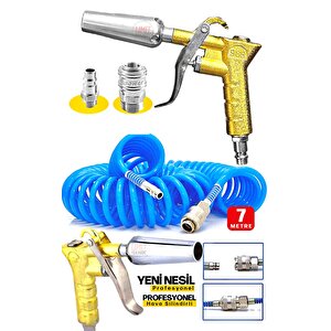 7 Metre Yeni  Nesil Kompresör Spiral Hava Hortumu 8 Mm 7mt Hava Jakı  Hava Tabancası Recor Seti